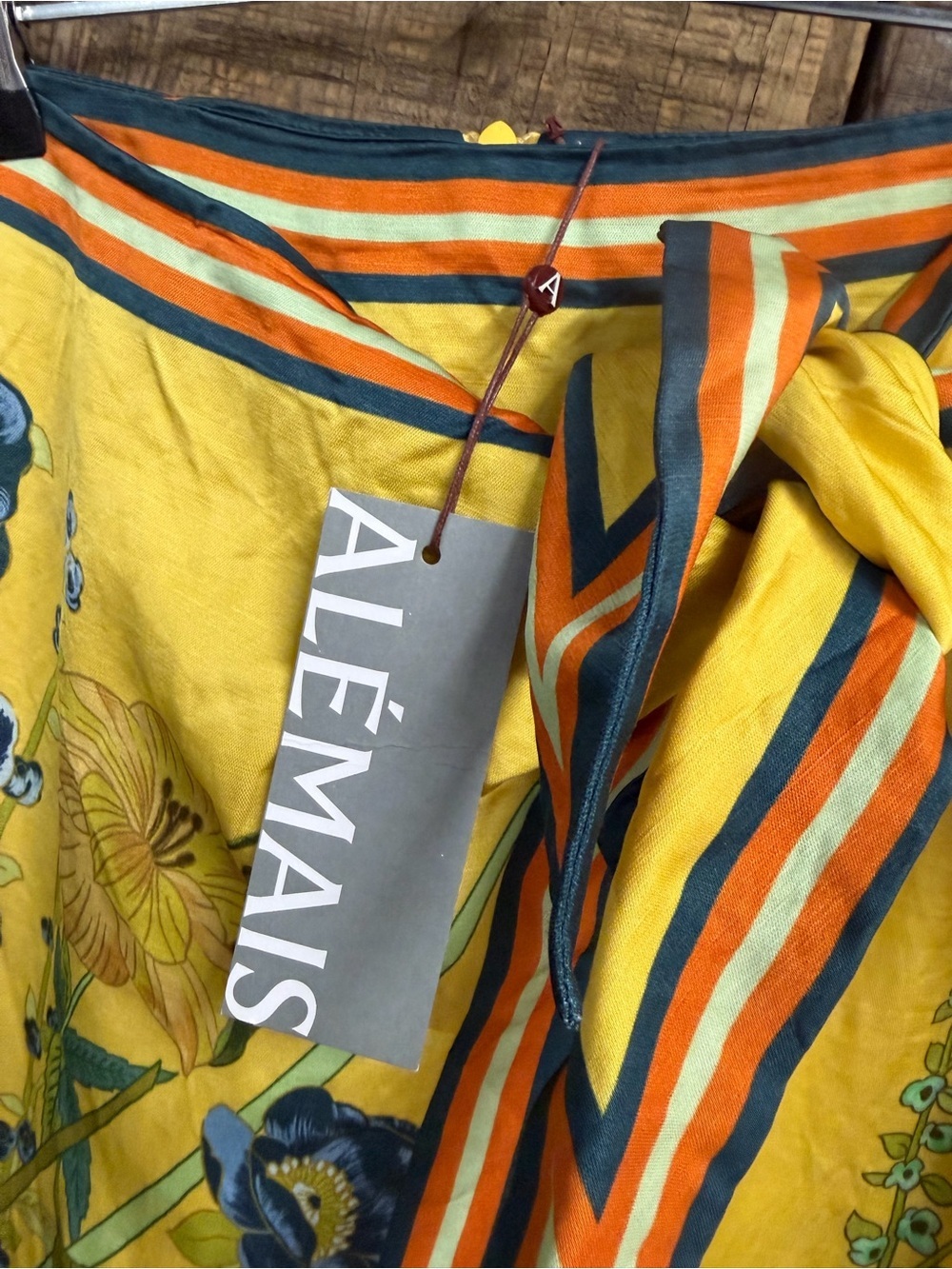 Alemais Cresida Sarong Skirt Yellow Floral Wrap Midi floral Revolve $425 Sz 0 - Picture 9 of 11
